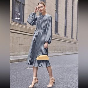 Pleated Sky Blue Dress